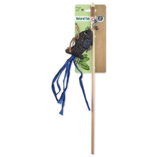 Hračka Magic Cat Natural Fun šidítko ryba s rolničkou a šantou kočičí šedá 40cm